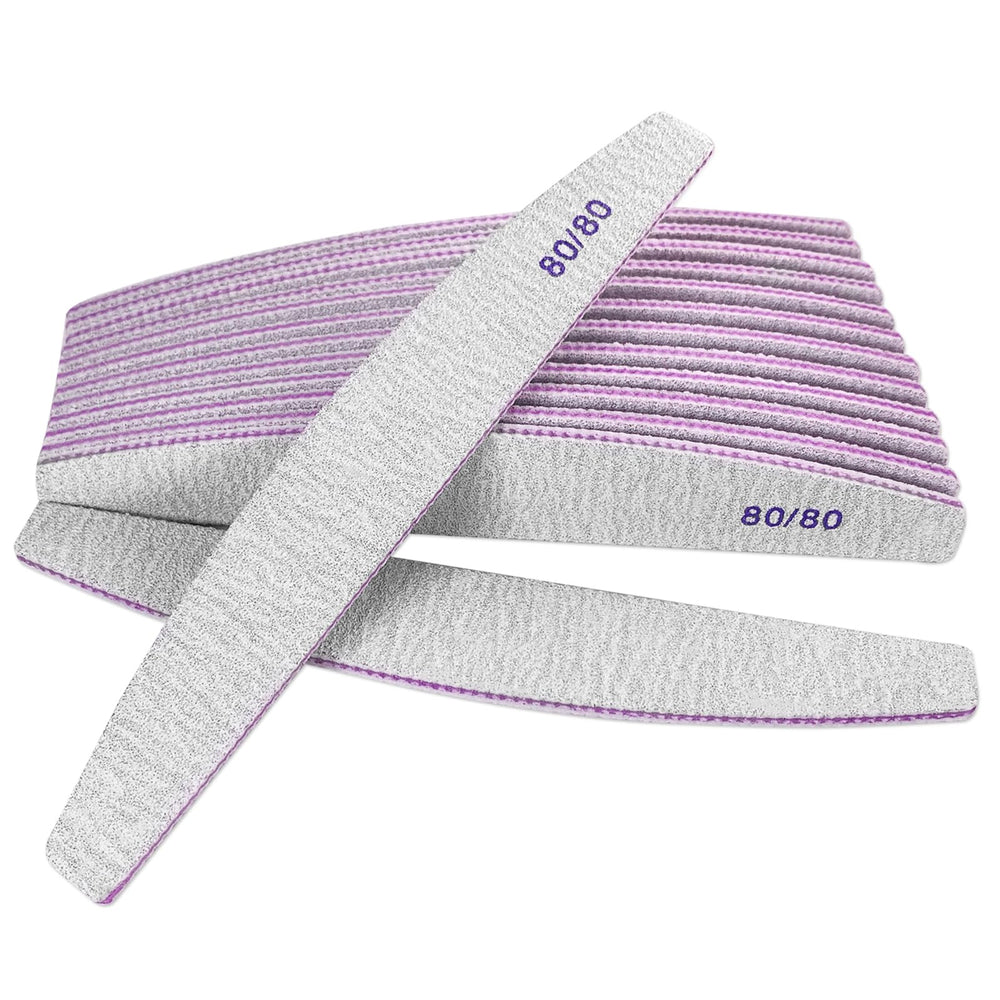 Lima AhaTopia 80-80 doble cara gris para uñas acrílicas y gel, práctico y eficaz.