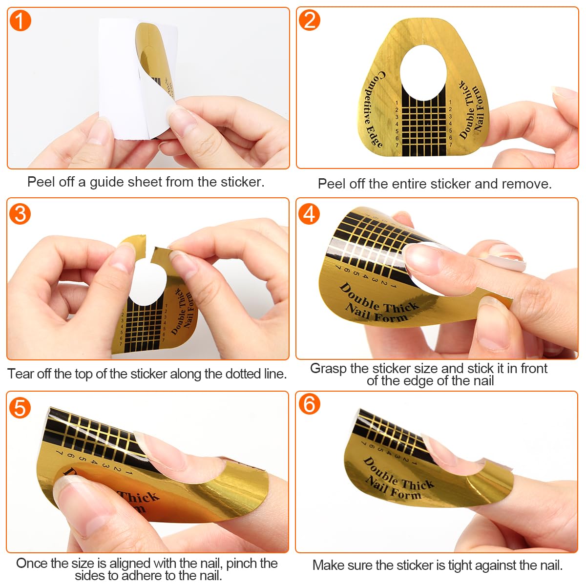 AHIER formas uñas: tallas ajustables permiten ajuste perfecto en cada dedo.