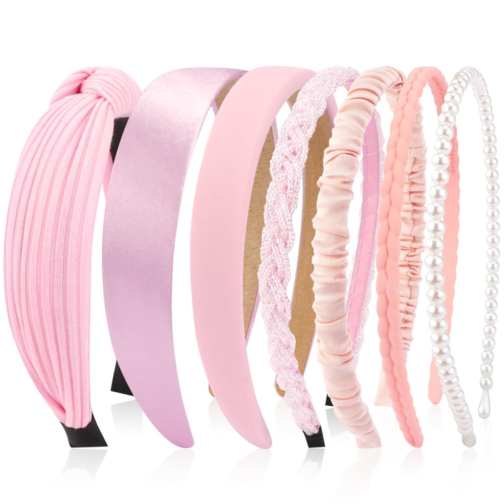 Diademas AHONEY rosas, siete estilos para uso diario y ocasiones.