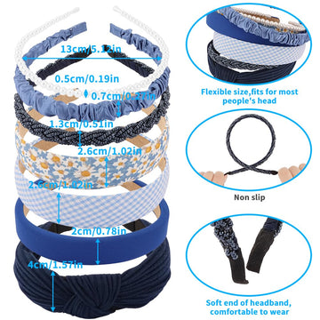 AHONEY banda ancha azul marino, ideal para recogidos
