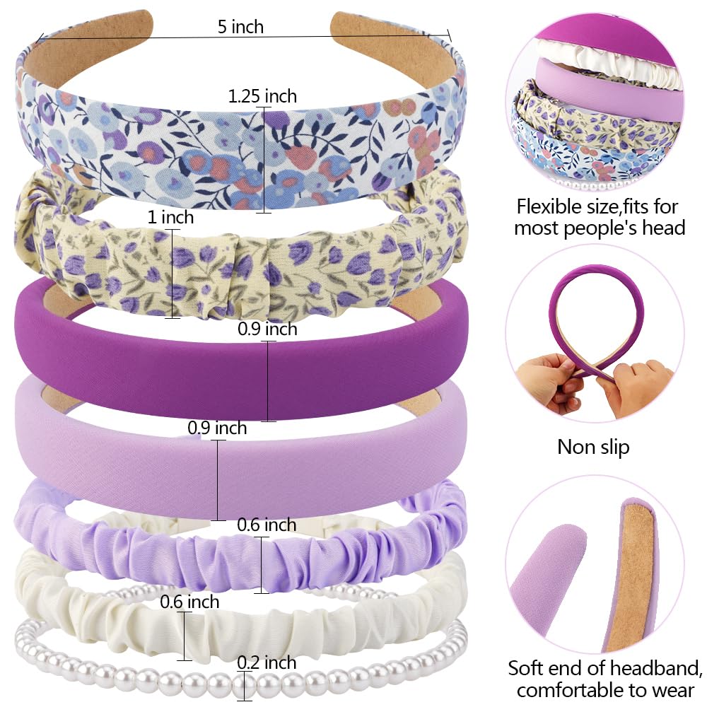 AHONEY diadema acolchada púrpura, mayor suavidad para uso prolongado
