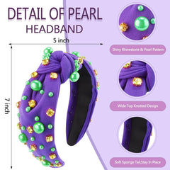 Diadema AHONEY Mardi Gras con ancho de 2,75 pulgadas, presencia elegante.