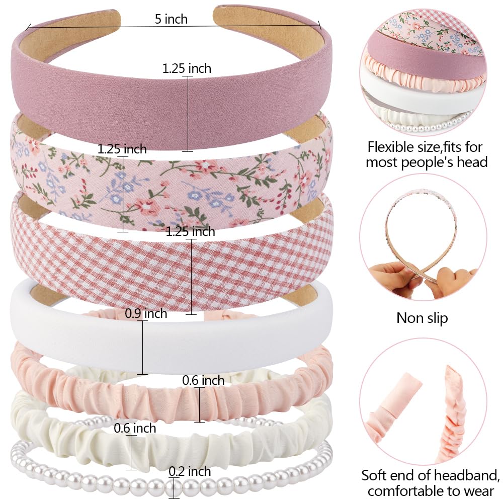 Diadema AHONEY rosa acolchada, ligera y suave para todo el día.