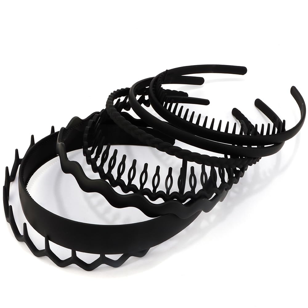 Diadema AHONEY para look mate negro, ideal para varios estilos.