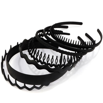 Diadema AHONEY para look mate negro, ideal para varios estilos.