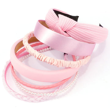 AHONEY diademas rosas con perlas para un toque elegante.