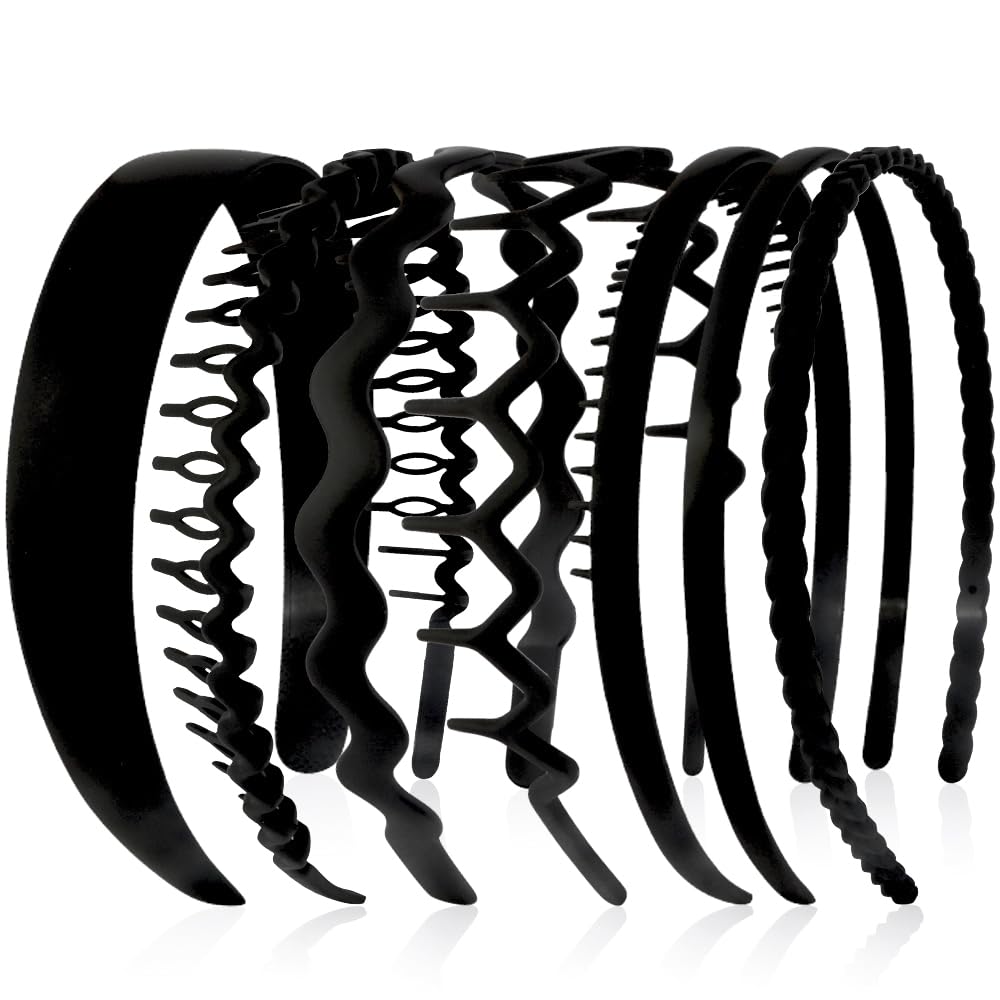 Diadema AHONEY con siete piezas para cabello negro, cómodo para uso diario.