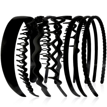 Diadema AHONEY con siete piezas para cabello negro, cómodo para uso diario.