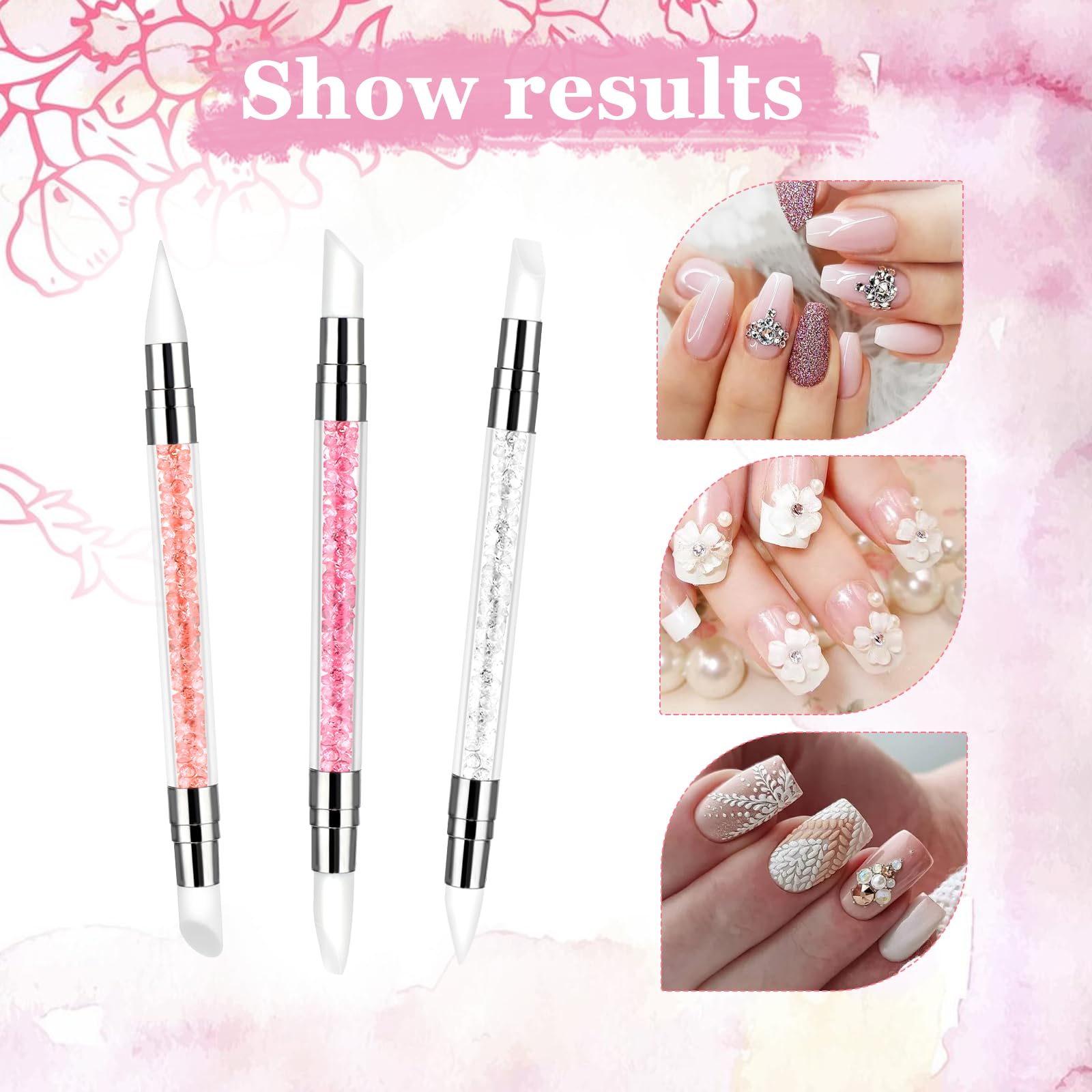 AHQiZFX cepillos de silicona fáciles de limpiar y reutilizables para nail art.