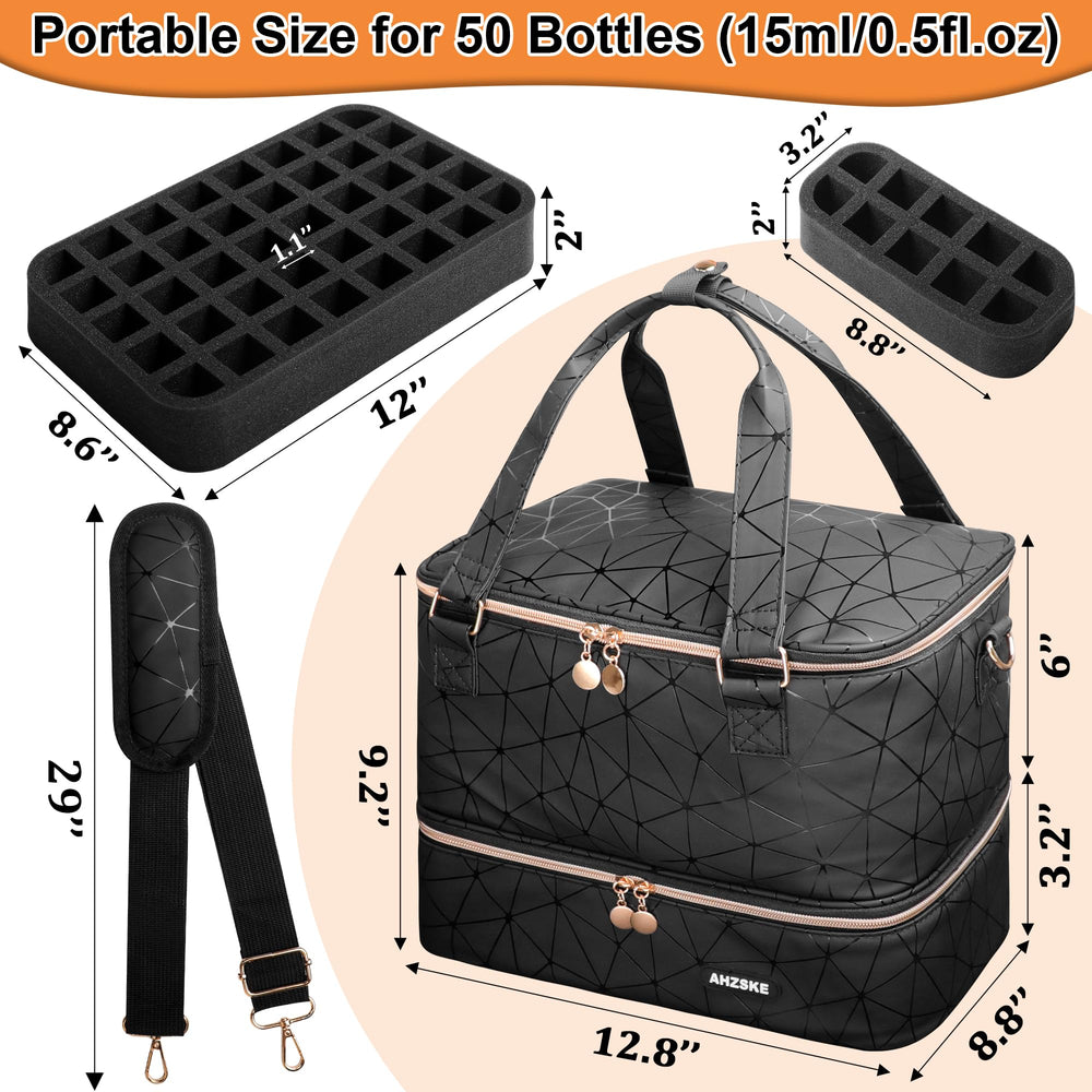 ahzske estuche de manicura negro, ideal para profesionales