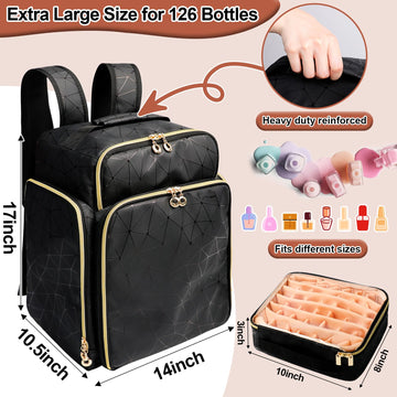 ahzske organizador esmalte mochila correas ergonomicas asa superior facilitan transporte