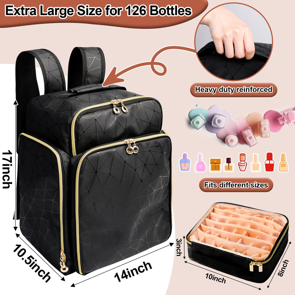 ahzske organizador esmalte mochila correas ergonomicas asa superior facilitan transporte