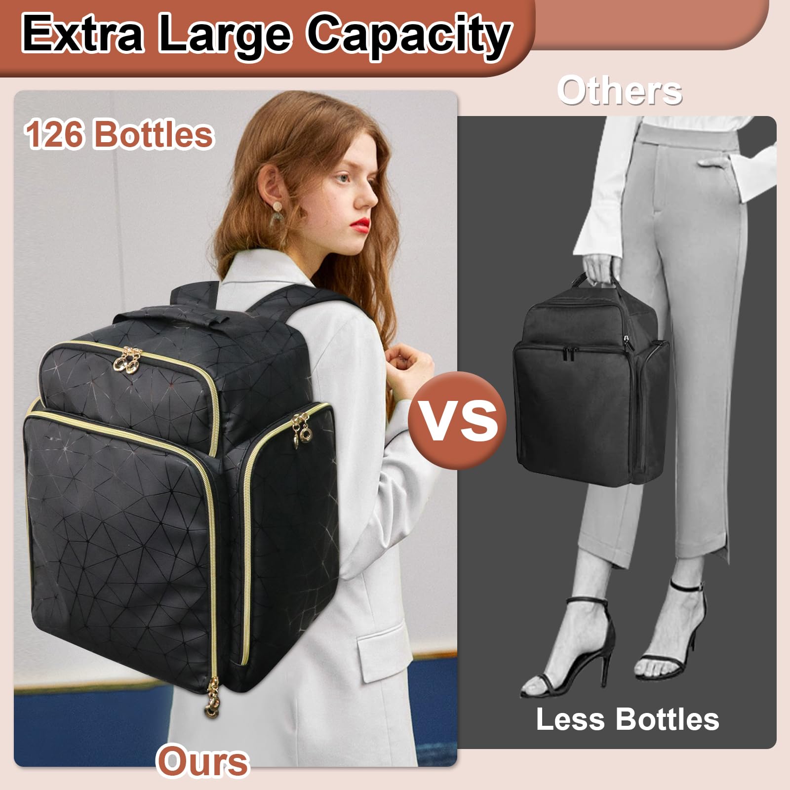 ahzske organizador esmalte mochila diseno geometrico elegante combina estilo y practicidad