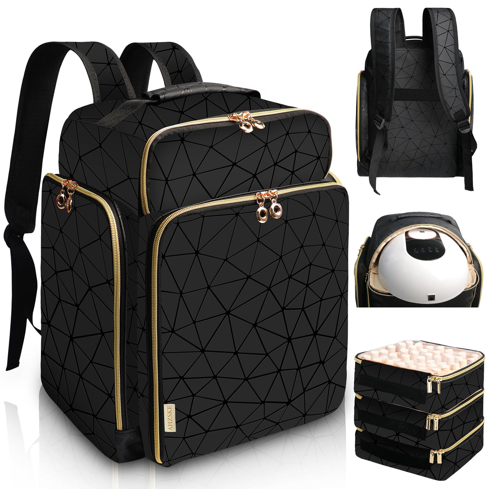 ahzske organizador esmalte mochila divisor desmontable para uñas y orden