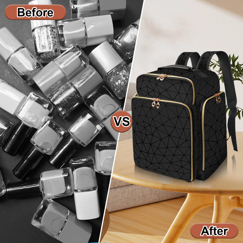 ahzske organizador esmalte mochila forro terciopelo protege herramientas y brillos