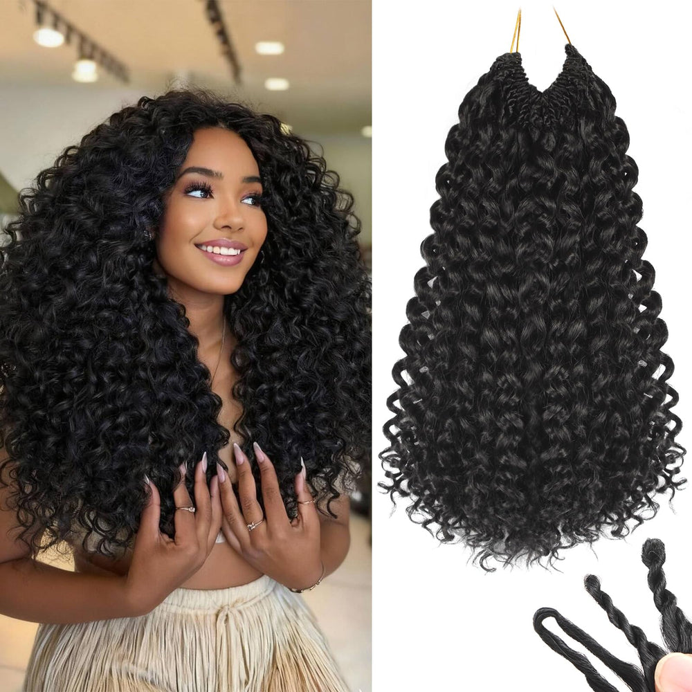 AIBEO GoGo Curl cabellos crochet con onda profunda para un look natural y duradero.