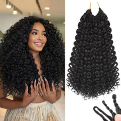 AIBEO GoGo Curl cabellos crochet con onda profunda para un look natural y duradero.