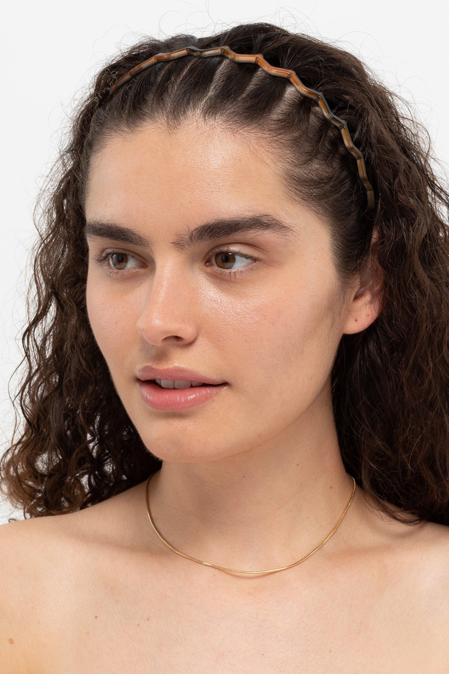 AIBFRID diadema zigzag marrón complemento casual para looks diarios
