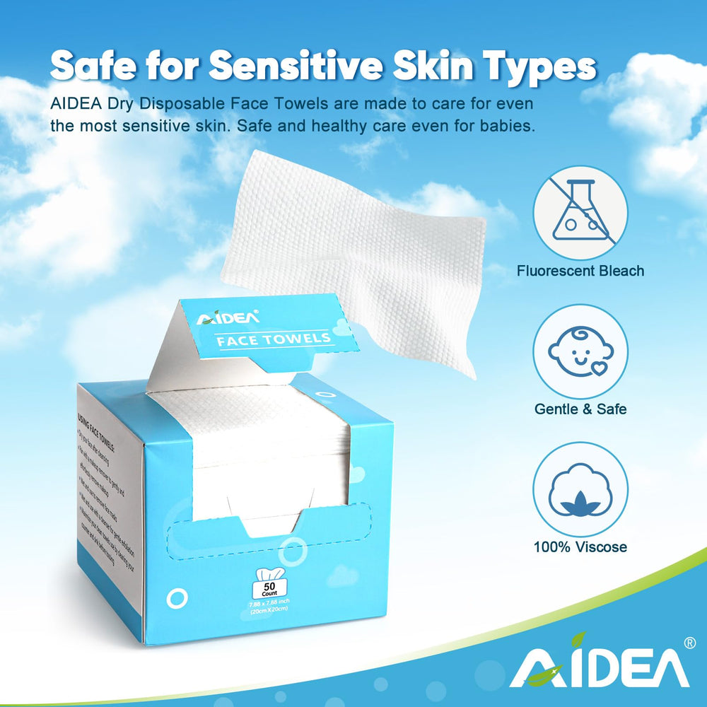 Textura suave de AIDEA, primer plano de toalla facial, ideal para desmaquillar