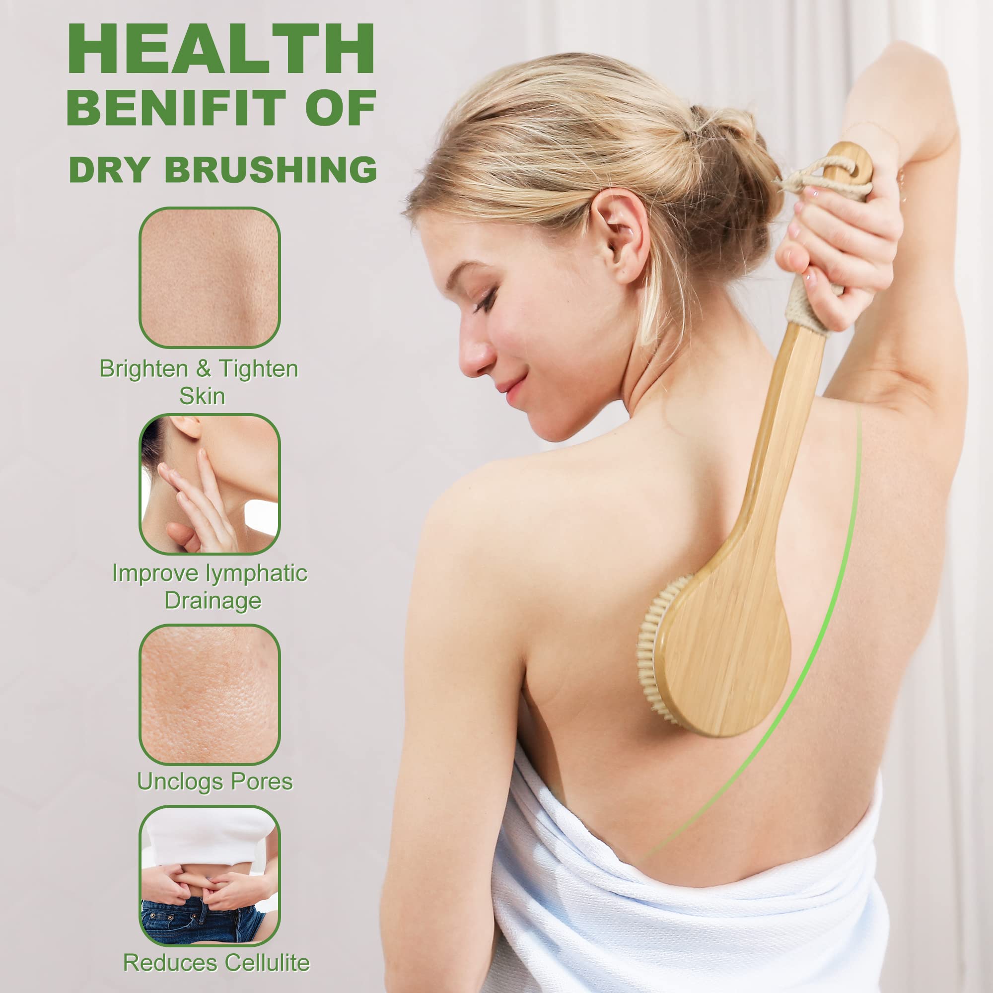 Cepillo facial AIFEIVICO con cerdas naturales para exfoliar suavemente.