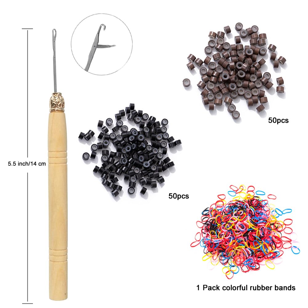 AIFIHIYI gancho para crochet facilita fijar las tiras en el cabello.