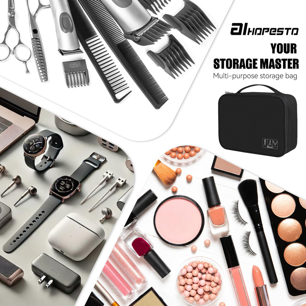 AIHOPESTO Barber Case diseño elegante negro para presentación profesional.