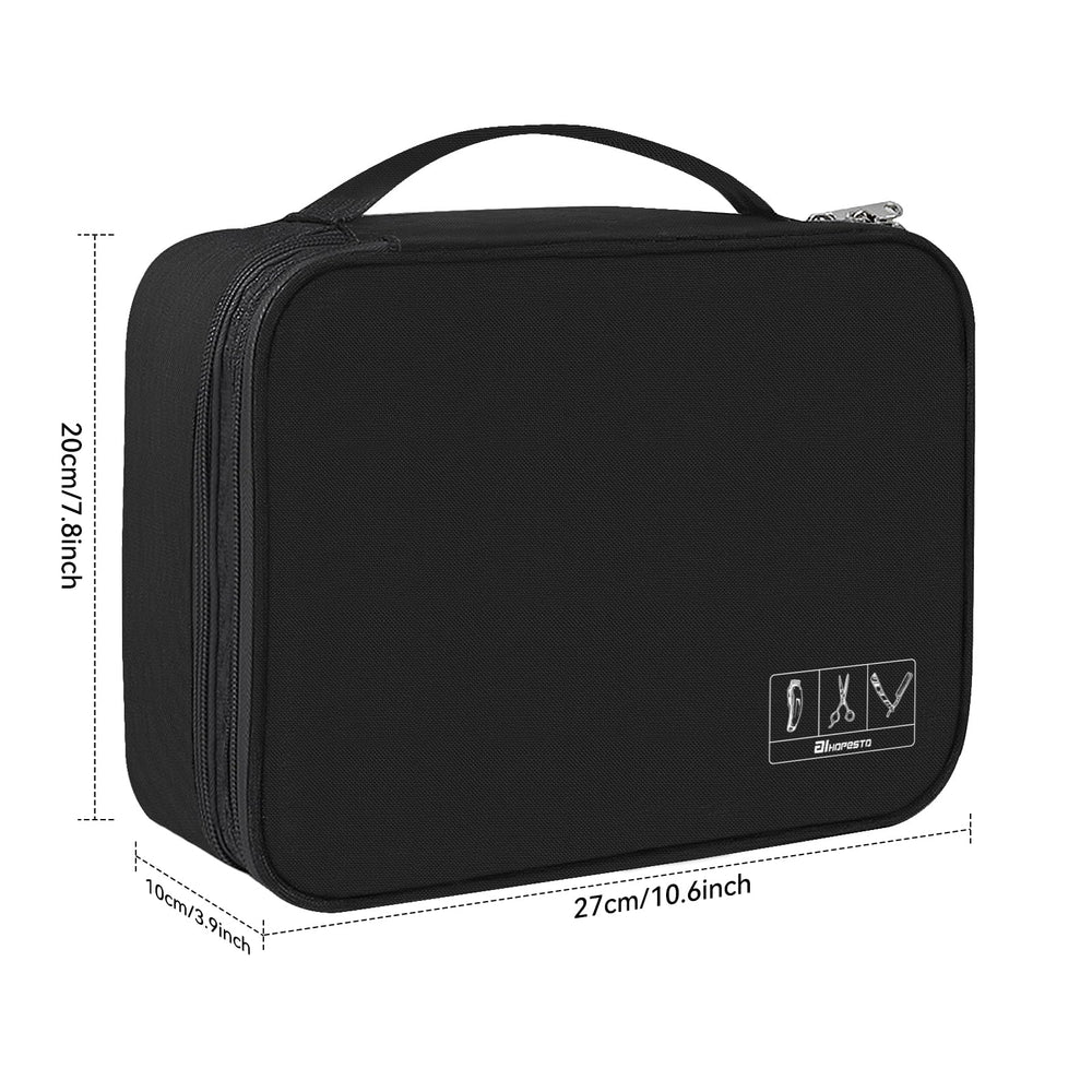 AIHOPESTO Barber Case interior organizado, con bolsillos para tijeras y clips.
