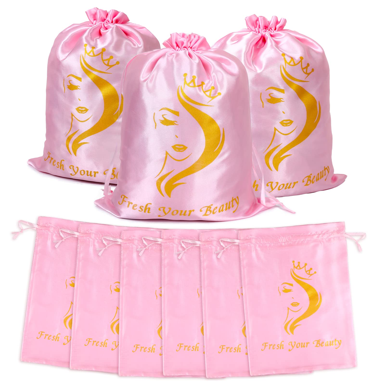 AIHOPESTO bolsas-seda-regalo-pelucas-rosa: regalo ideal para personas que cuidan su estilo.