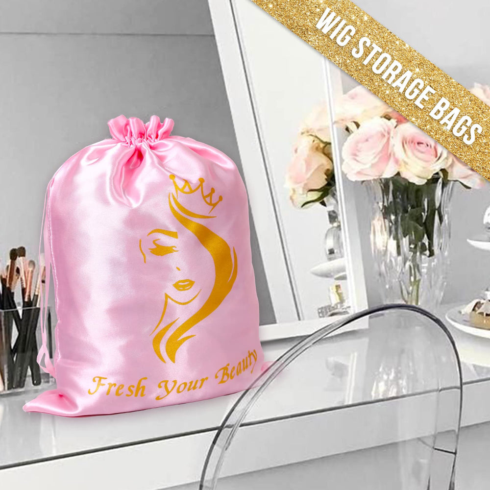 AIHOPESTO bolsas-seda-tela-seda-rosa: tejido suave que reduce la estática y cuida el cabello.