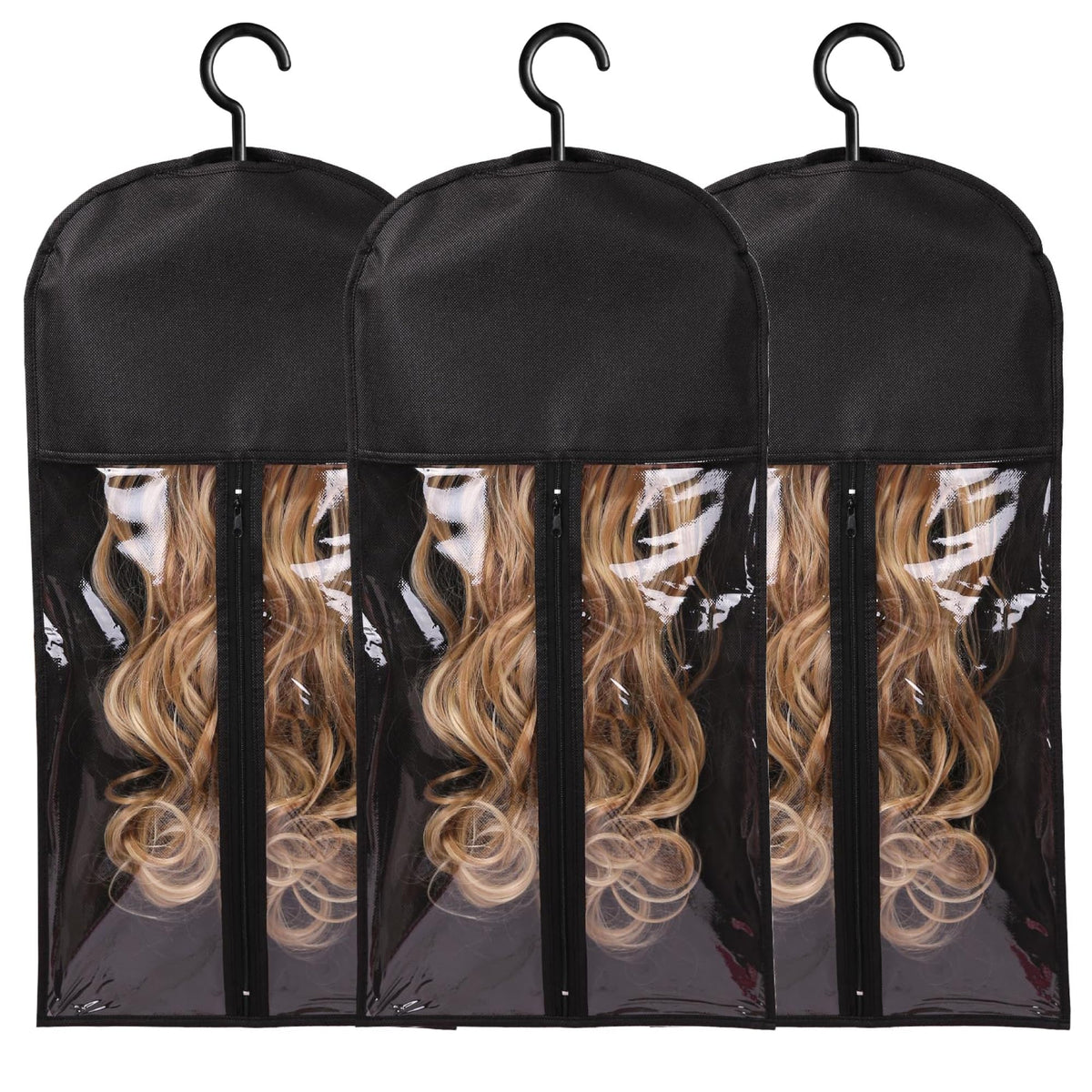 aihope-sto bolsas-wig-con-colgante-negro: protección y organización para varias pelucas