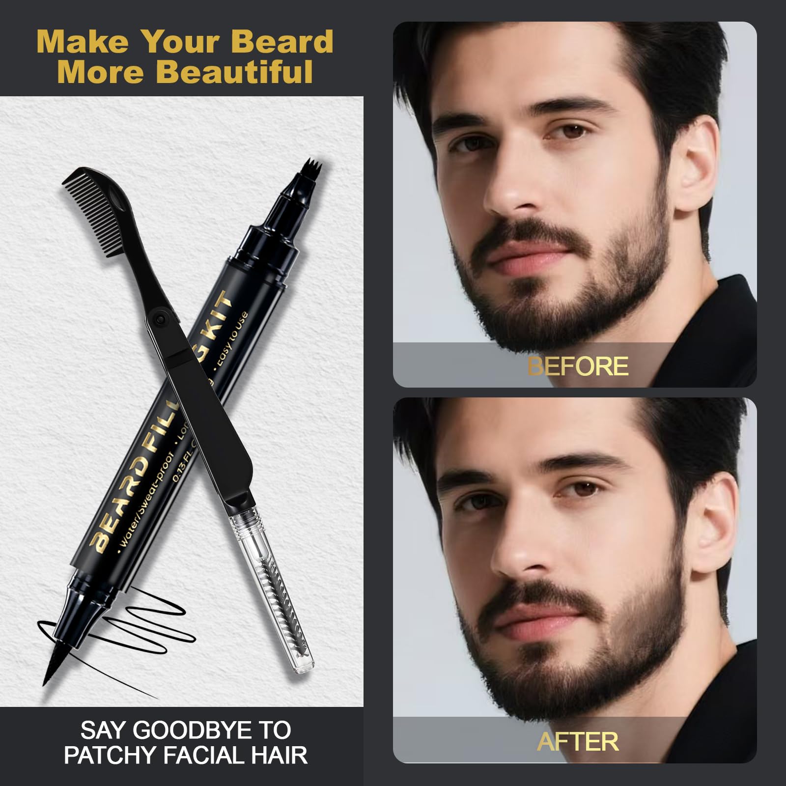 AIHOPESTO barba dos rellenos para mayor densidad.