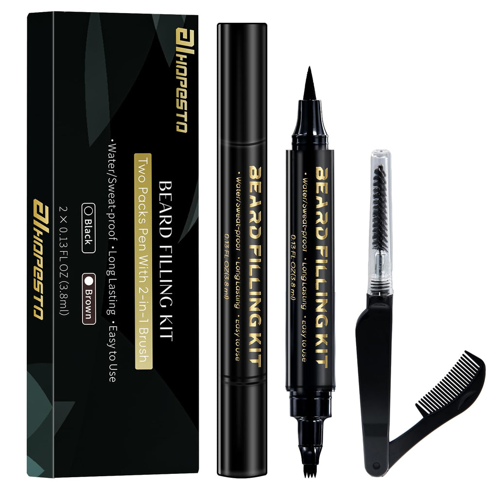 AIHOPESTO barba lapiz cuatro dientes para un delineado natural y uniforme.