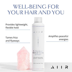 AIIR Laque Coiffante Flexible, application douce pour coiffage facile.