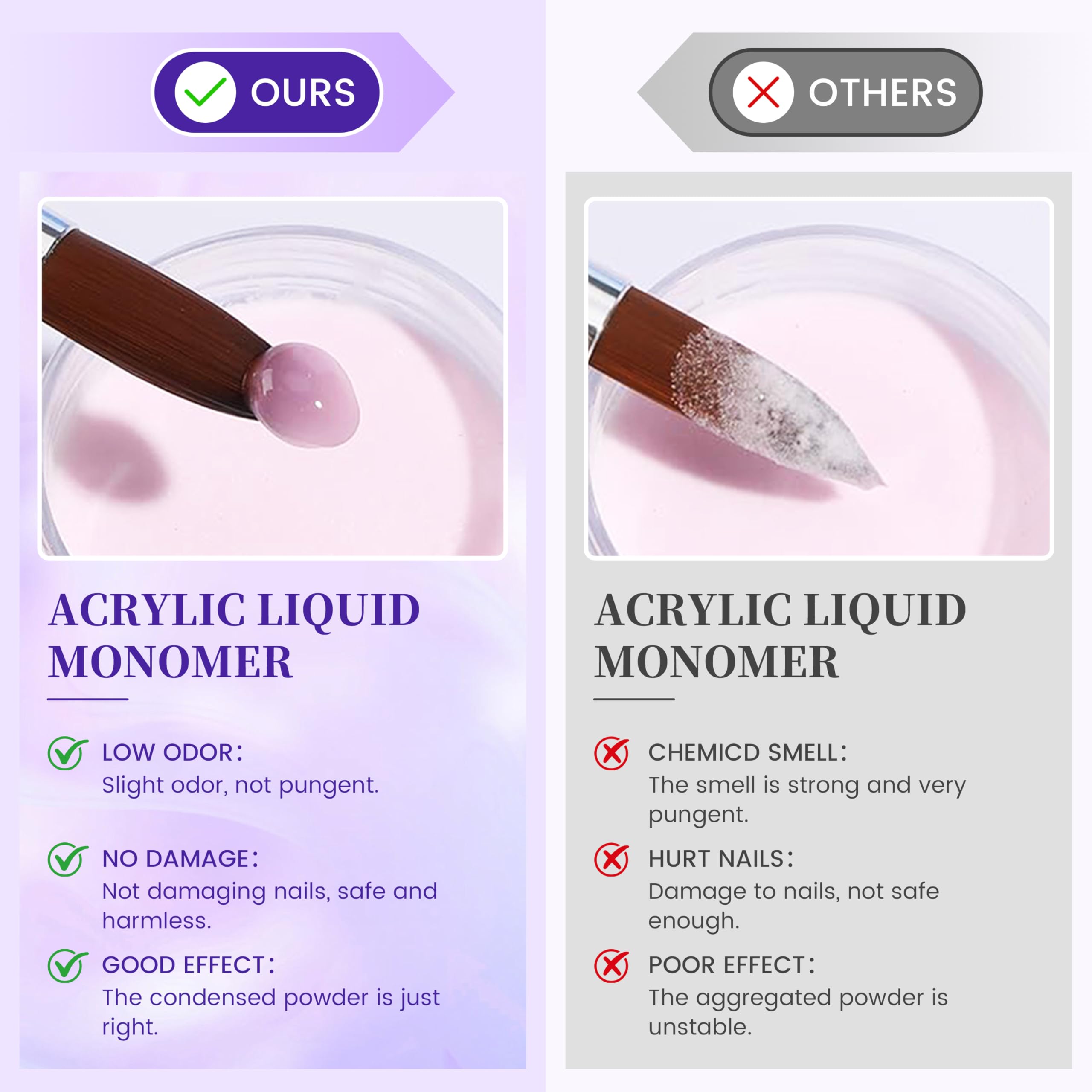 AIJIMEI líquido acrílico 40 ml, adherencia firme para una uña estable.