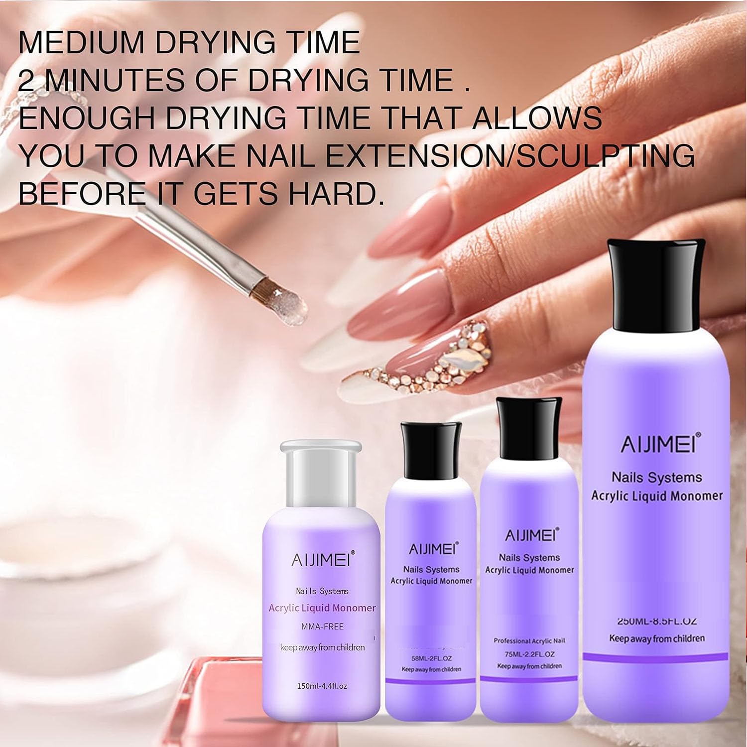 AIJIMEI monómero acrílico 58 ml olor suave para experiencia cómoda