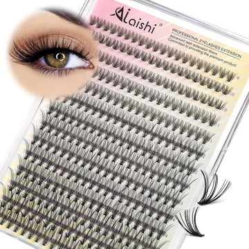 AILAISHI clústeres de pestañas: caja 280 unidades 9–16 mm para volumen natural