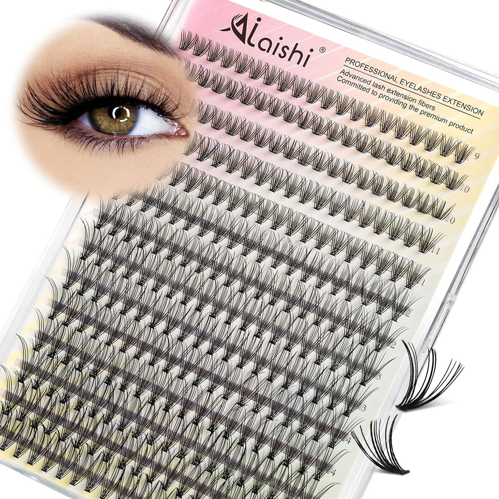 AILAISHI clústeres de pestañas: caja 280 unidades 9–16 mm para volumen natural