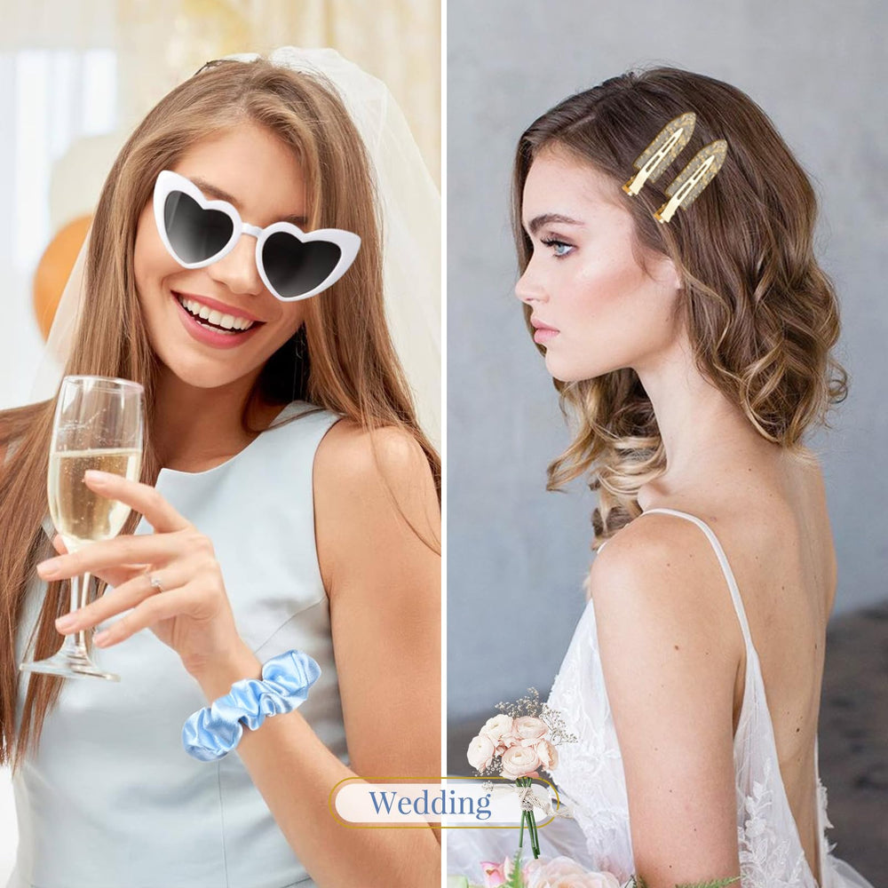 Scrunchie de satén azul de Aileam, ajuste suave y estilo refinado.