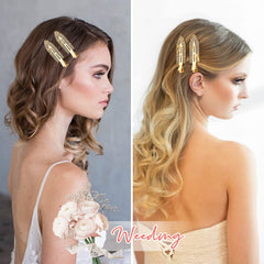 Clips dorados de Aileam para novia, peinado nupcial elegante.