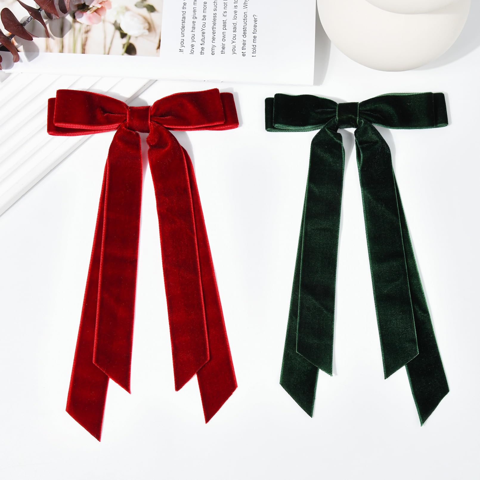 Lazo velvet Aileam color verde para combinaciones elegantes