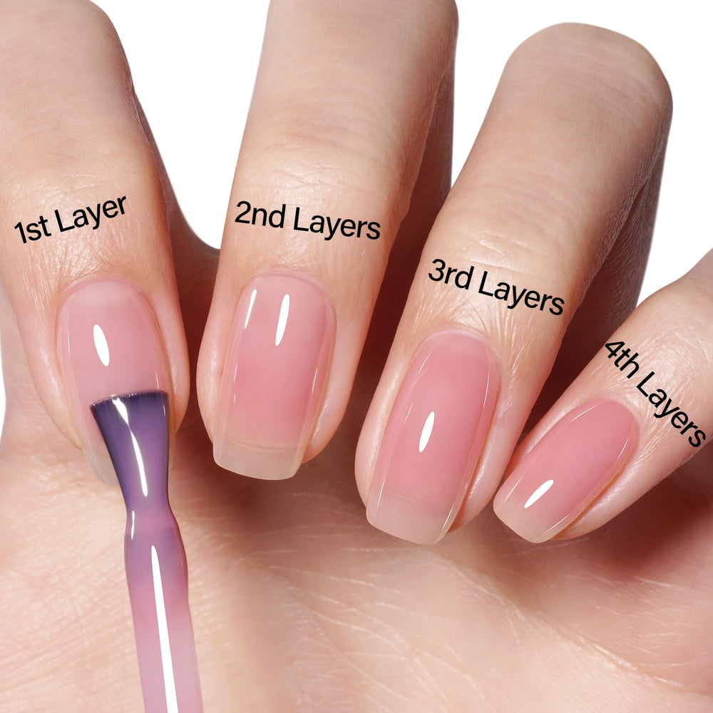 AILLSA brillo-uñas-rosado-translucido: brillo duradero para un acabado pulido.