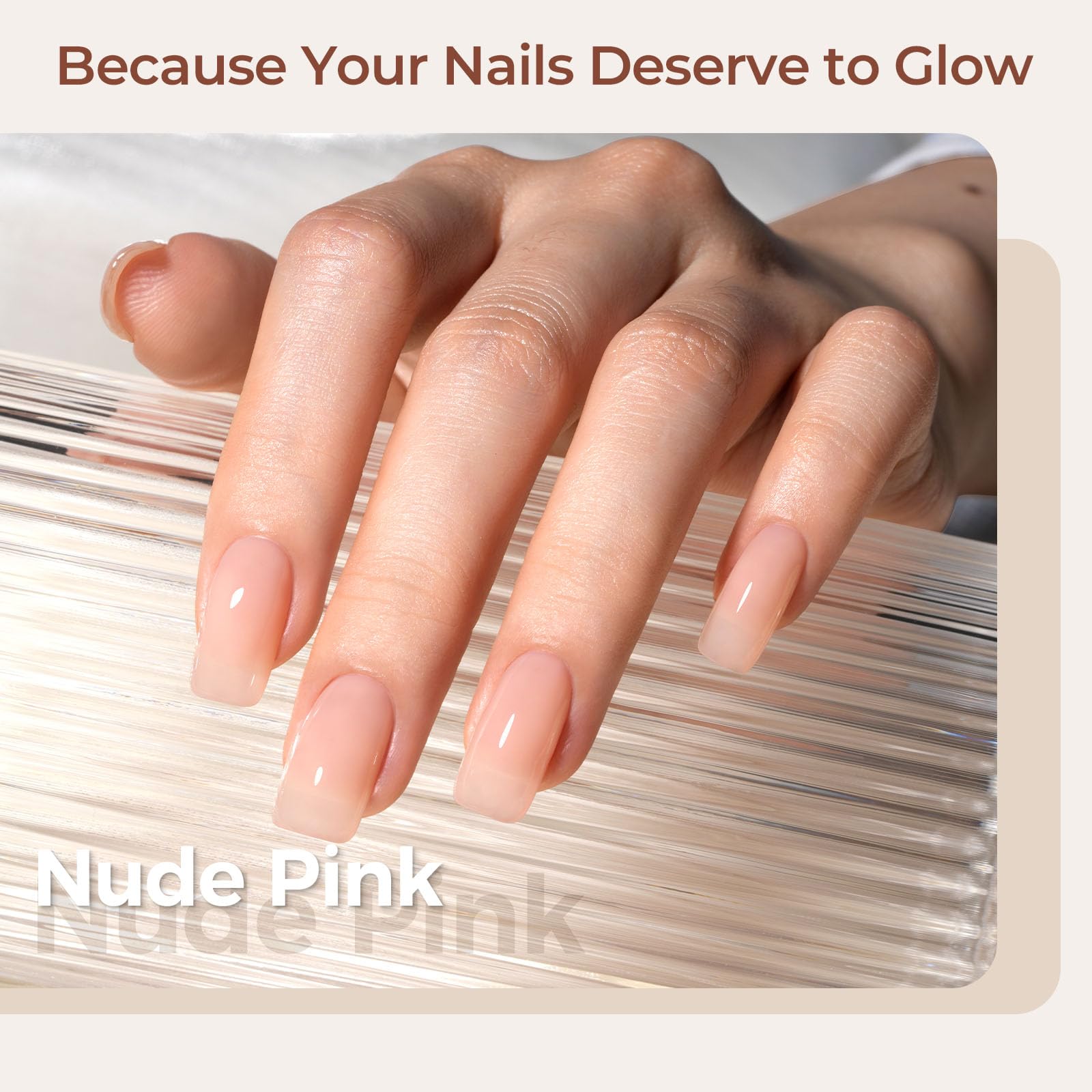 Muestra en uñas del esmalte nude AILLSA para ver la coloración tras varias capas.