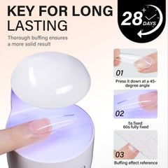 AILLSA gel curado UV/LED, secado rápido en 60 segundos.