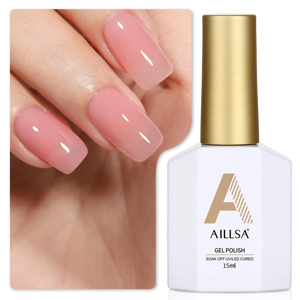AILLSA gel-de-uñas-nude-rosado: acabado translúcido perfecto para uso diario.