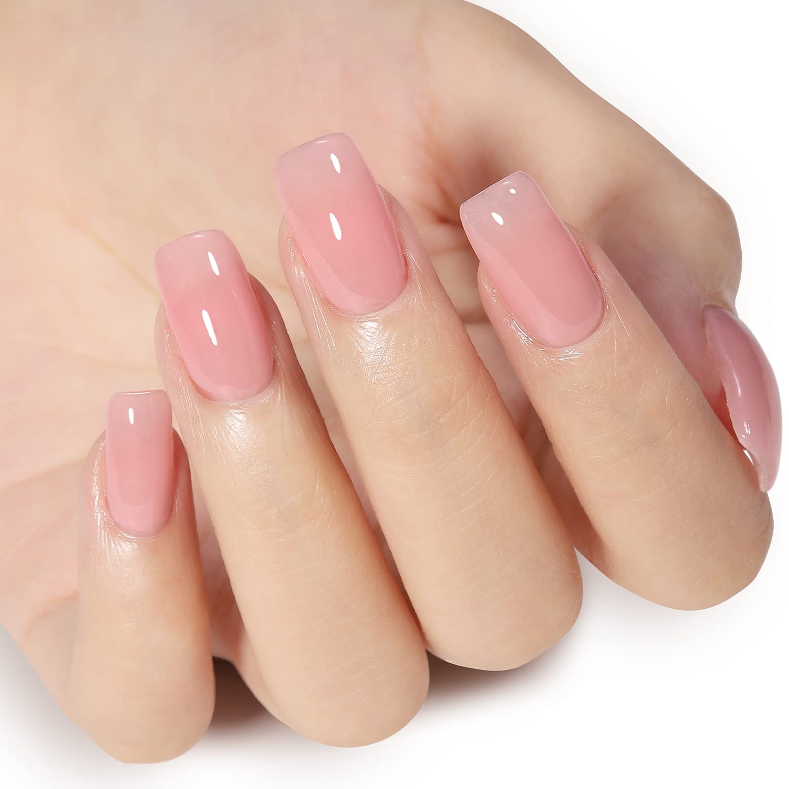AILLSA gel-de-uñas-transparente-rosado: base suave para un aspecto natural.