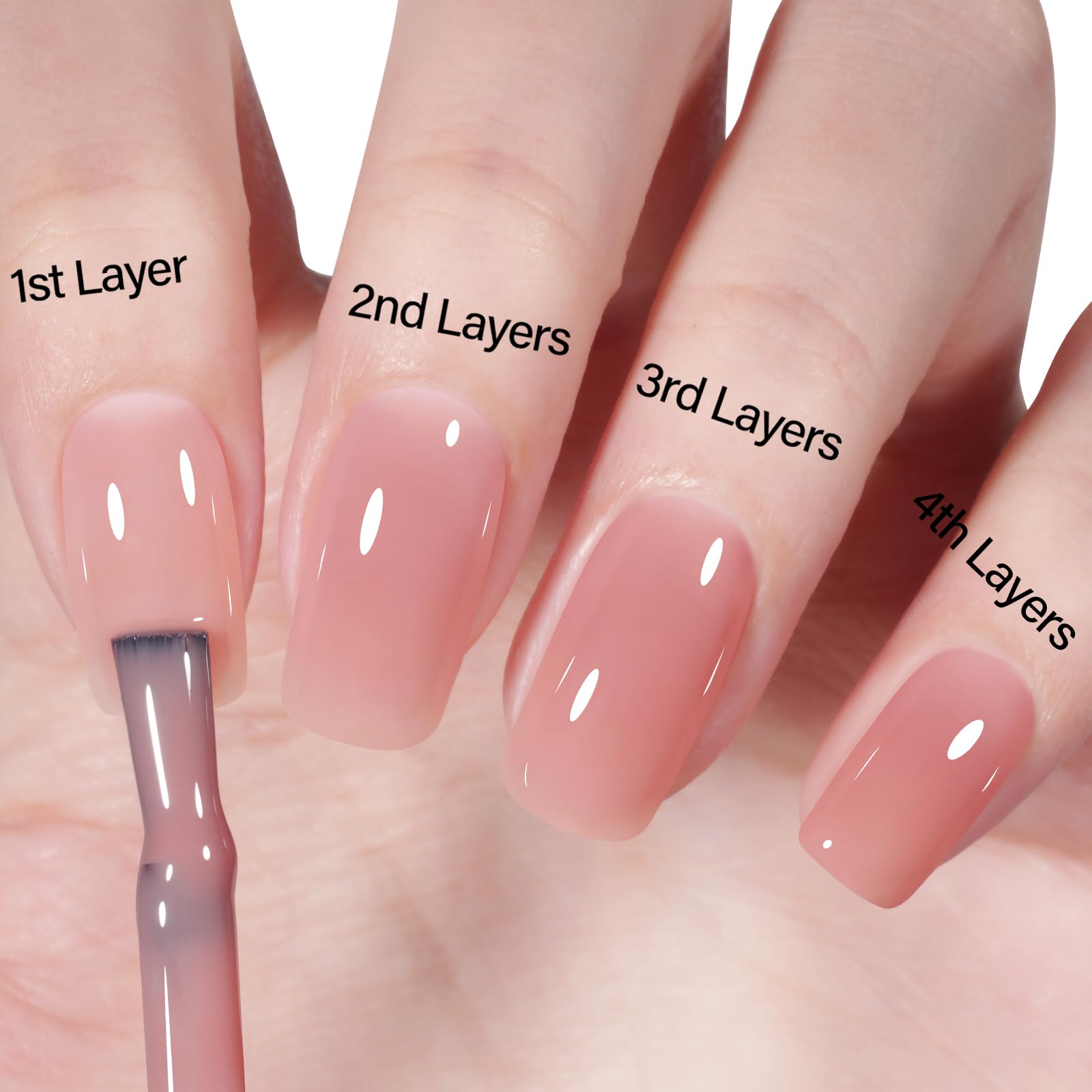 AILLSA Nude Pink Misty Rose, acabado brillante con capa superior