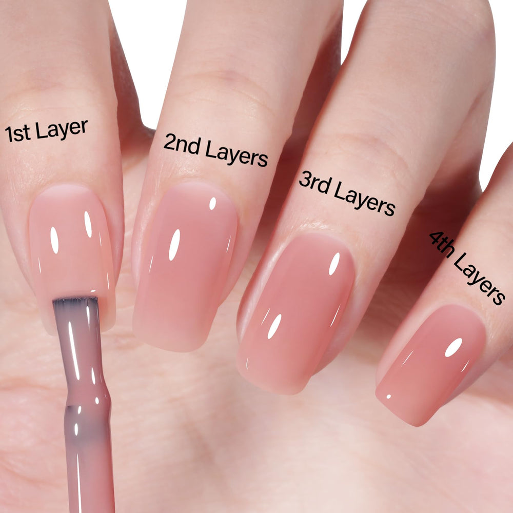 AILLSA Nude Pink Misty Rose, acabado brillante con capa superior