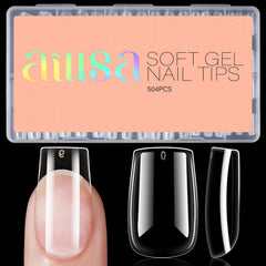 Puntas de uñas AILLSA cubiertas completas en caja para manicura en casa