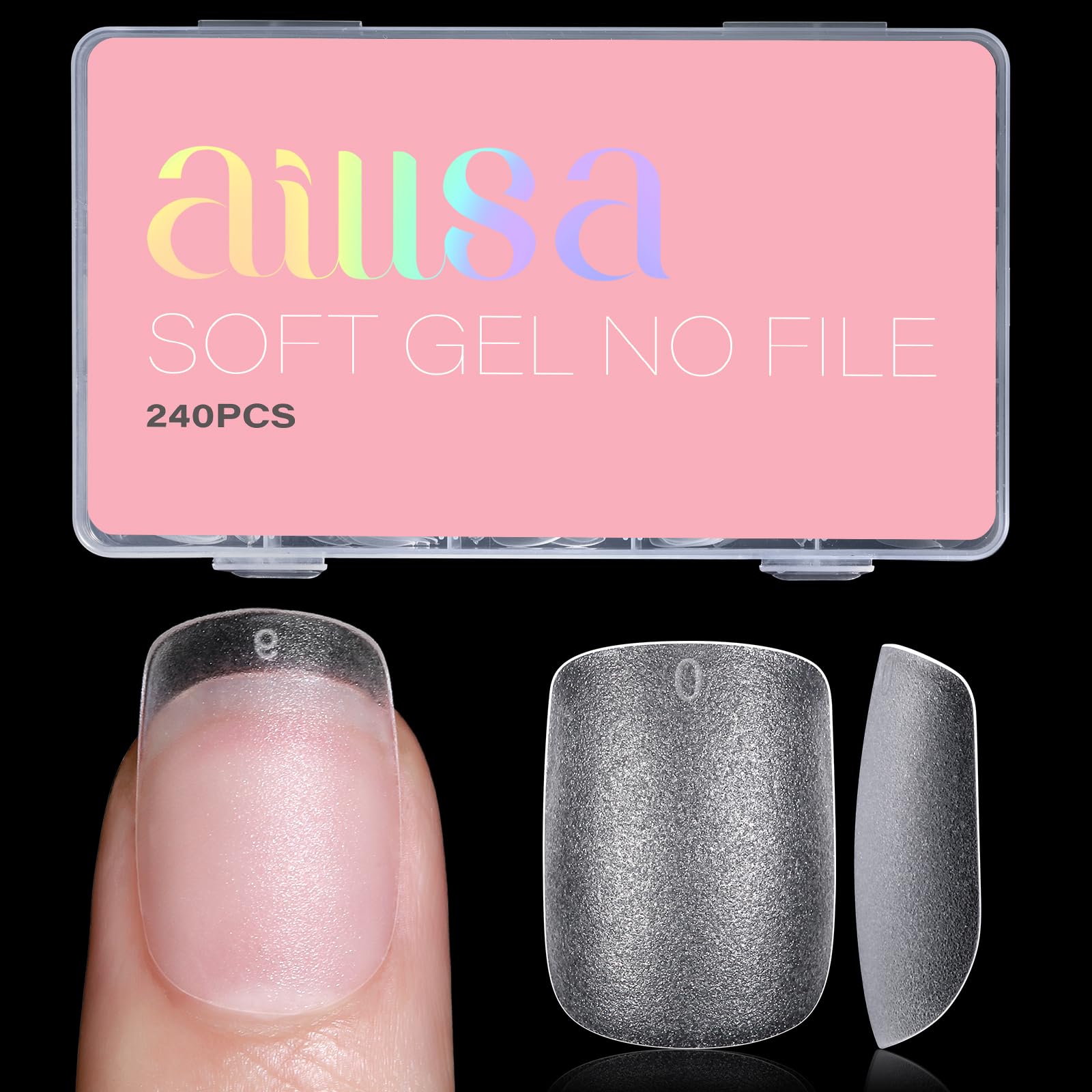 Uñas postizas AILLSA cortas y cuadradas, fáciles de aplicar
