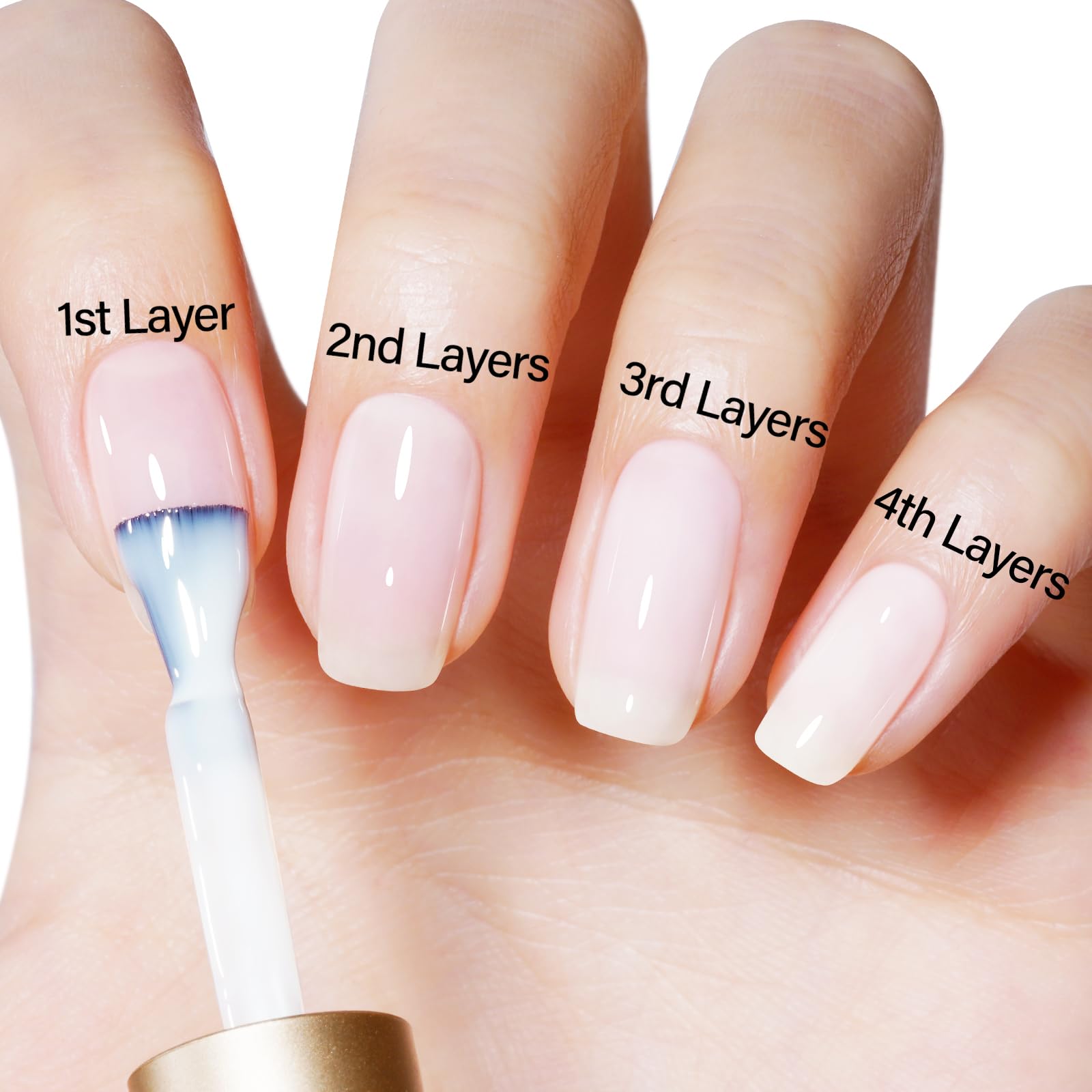 Base para manicura francesa con esmalte gel AILLSA Milky White.